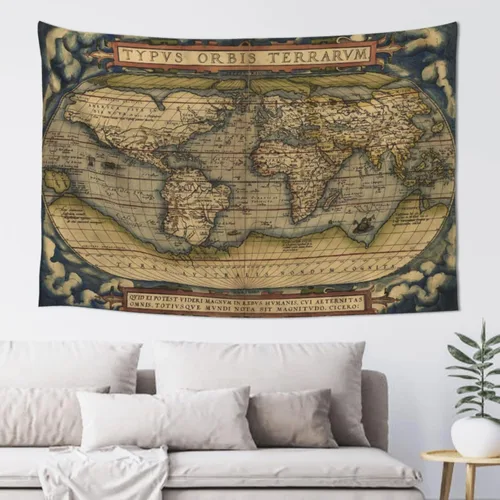 Vista 16 de MOUNDHONG Tapiz negro retro con mapa del mundo para colgar en la pared, tapiz de arte retro para pared, tapices de pared grandes para dormitorio