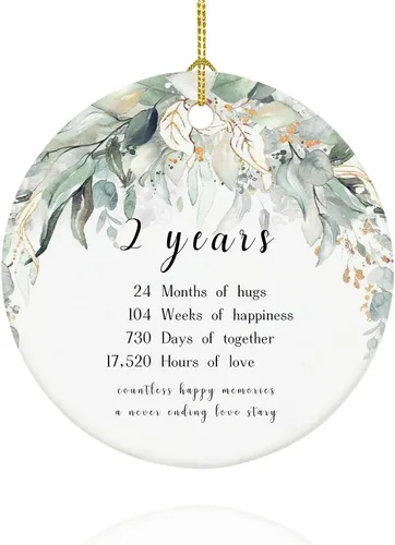 Vista 15 de Adorno de Primer Aniversario 2025, Regalos de Primer Aniversario Sr. y Sra. para Pareja, Aniversario de 1 Año para Ella, Regalos de Recuerdo