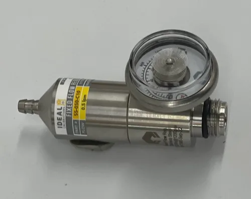 Vista 2 de Regulador de gas de calibración de flujo fijo de acero inoxidable de 0.5lpm - C10