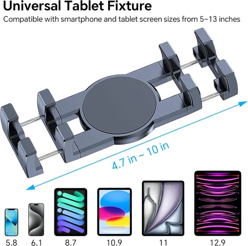 Vista 7 de Soporte para tablet para coche, soporte para iPad para coche【Parabrisas+Salpicadero】Ventosa para iPad para camión Soporte【360° 】Soporte para tablet