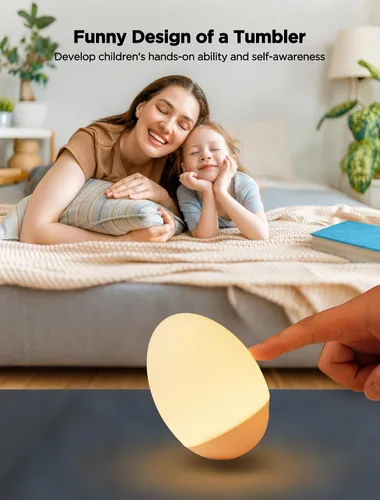 Vista 7 de Luz de huevo para guardería, luz nocturna de bebé 256 RGB, luz nocturna recargable para niños, lámpara de noche portátil pequeña inalámbrica