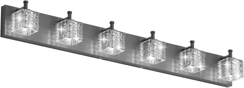 Vista 9 de Ralbay Luz de Tocador Negra 3 Luces Cristal Moderno Negro Mate Accesorios de Iluminación para Baño Accesorios de Luz de Tocador de Baño de Cristal