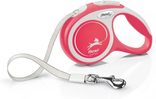 Vista 3 de Flexi Nueva cinta de confort gris y rojo grande 16.4 ft retráctil perro correa para perros de hasta 132.3 lbs/132 libras
