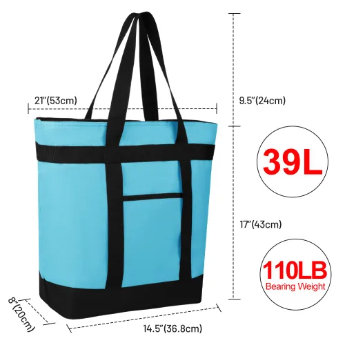 Vista 3 de Bolsa tote reutilizable aislada para compras de comestibles para mujeres/hombres, bolsa de entrega de pizza/comida para mantener los alimentos