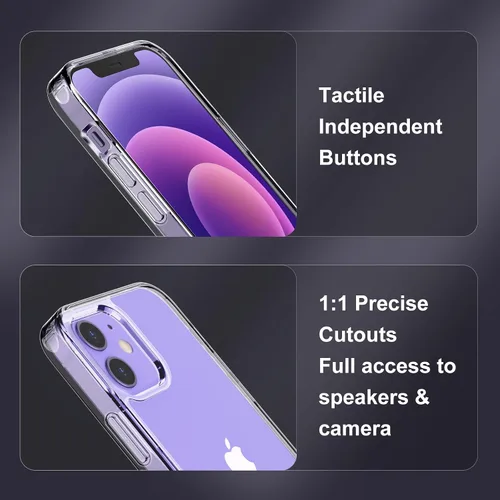 Vista 7 de JETech Funda con función atril para iPhone 12/12 Pro, transparente
