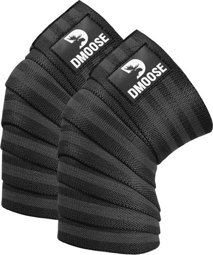 Vista 15 de DMoose Fitness Rodilleras para levantamiento de pesas (par) rodilleras de 78 pulgadas para apoyo articular, sentadillas y levantamiento de potencia