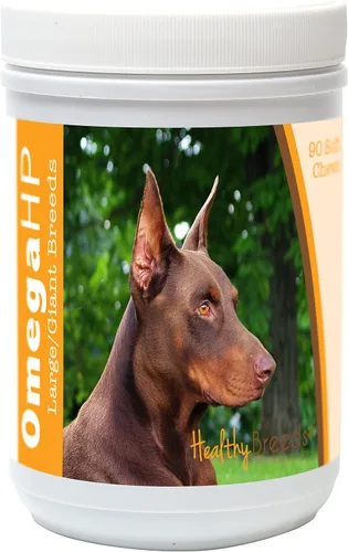 Vista 45 de Healthy Breeds Affenpinscher Omega HP - Masticables suaves para piel y pelaje, 60