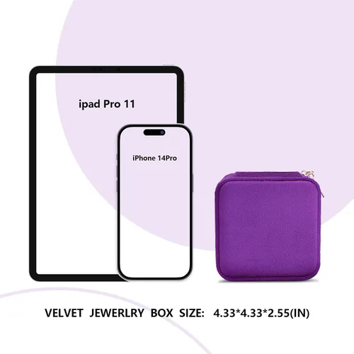 Vista 6 de V-LAFUYLIFE Organizador de joyas de viaje de terciopelo organizador de joyas portátil pequeño de 2 capas cajas de joyería para mujer organizador