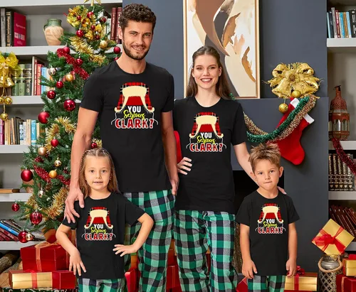 Vista 3 de Camiseta familiar a juego You Serious Clark Christmas