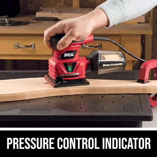 Vista 2 de Skil 7292-02 2.0 Amp Lijadora de palma de 1/4 hoja con control de presión, Roja