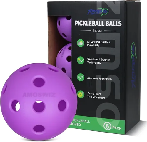Vista 8 de Indoor Pickleball Balls, 6/12 Pack, 26 Holes
