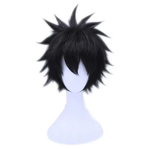 Vista 18 de Peluca corta de pelo sintético para hombre, color naranja