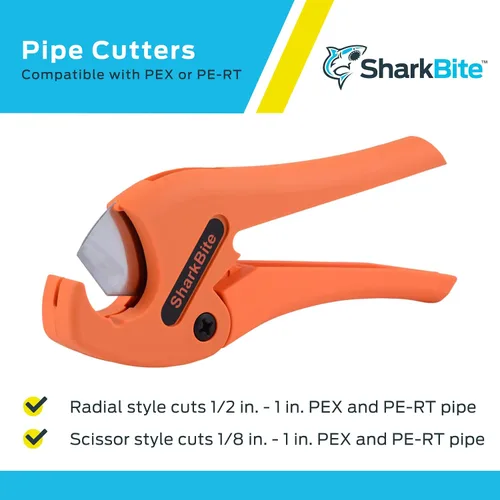 Vista 4 de SharkBite U701 Cortador de caños flexibles de 1/4 de pulgada, 3/8 de pulgada, 1/2 pulgada, 3/4 de pulgada y 1 pulgada