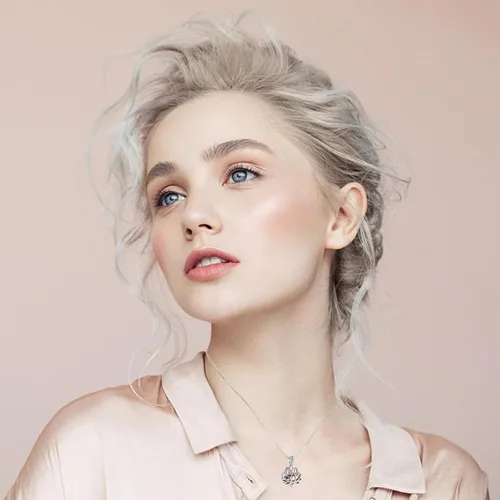 Vista 2 de Joyería de cremación para cenizas – Collar de urna de loto con mini urna de recuerdo, joyería de ceniza conmemorativa para mujeres y hombres