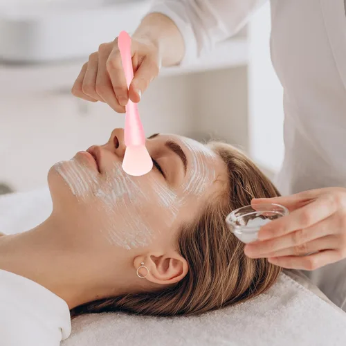 Vista 8 de Aplicador de máscara facial, paquete de 3 cepillos de silicona suave para mascarilla facial de doble cabeza, aplicador de máscara de barro, cuchara