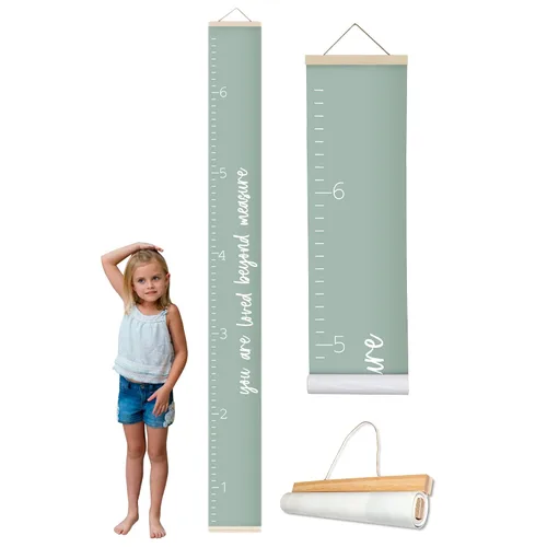 Vista 20 de Morxy Tabla de Crecimiento de Lona para Niños - Decoración de Pared Unisex para Habitación de Niños - Tabla de Medición de Altura - Cinta de Pared