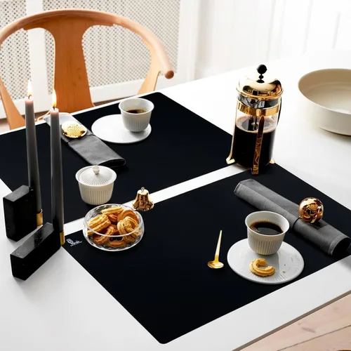 Vista 9 de Thick Silicone Counter Mat Large 23.4"by15.6", Heat Resistant Mat Negro