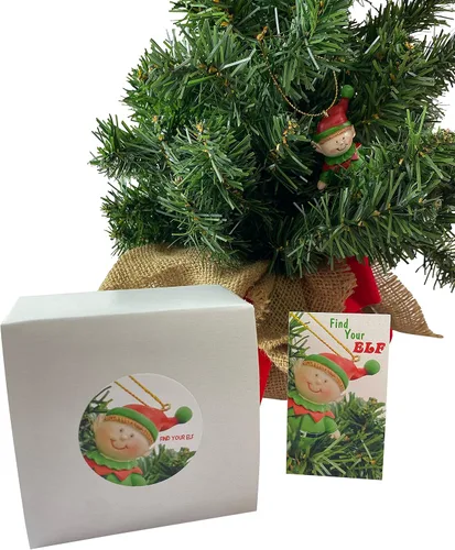 Vista 8 de Juego de leyendas de elfos de elfo, decoración de árbol de Navidad con tarjeta de historia en caja Holiday tradition family activity includes