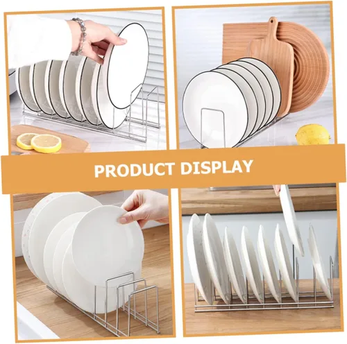 Vista 6 de Cabilock Bandeja de drenaje de 2 piezas de acero inoxidable Metal Dry Bowl Rack