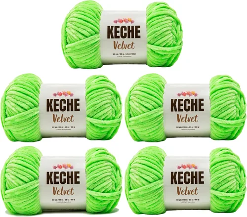Vista 41 de Keche Hilo para ganchillo, hilo de terciopelo, chenilla suave, manta de bebé voluminosa amigurumi Yarn 3.53 oz (132 yardas) - Arona