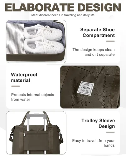 Vista 59 de Bolsa de viaje para mujer, bolsa deportiva para gimnasio, H-Negro