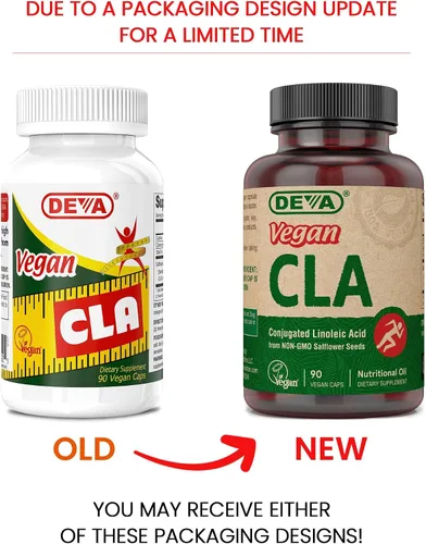 Vista 2 de DEVA Vitaminas veganas ácido linoleico conjugado (CLA), de aceite de cártamo sin OMG, 90 cápsulas, 1 paquete