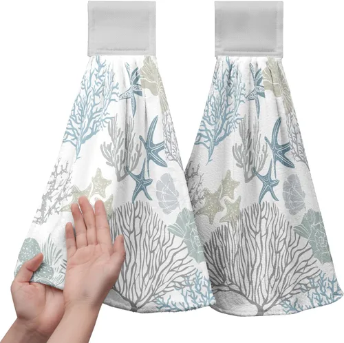 Vista 39 de Honey Bee - Juego de 2 toallas colgantes de cocina de verano con lunares y lazo para colgar, toallas de cocina de granja amarillas, suaves