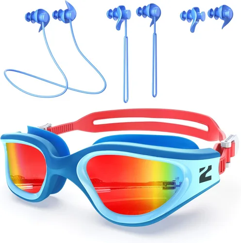 Vista 21 de ZIONOR G1 Lite - Gafas de natación polarizadas con 3 pares de tapones para los oídos, gafas de natación con protección UV antivaho para adultos
