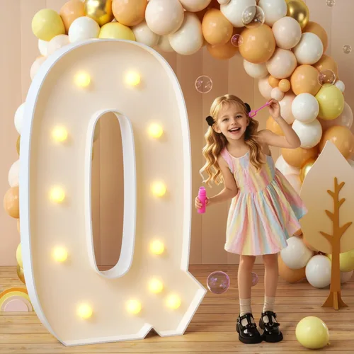 Vista 72 de imprsv Letras con luz para marquesina, letras de mosaico de 3 pies de alto con luz para decoración de baby shower, graduación, grandes