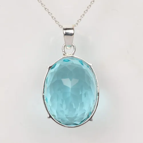 Vista 2 de GEMHUB Gemstone Pendant Without Chain 44 CT-135 CTOval Shape Sterling Silver Pendant Jewelry WomenGirls