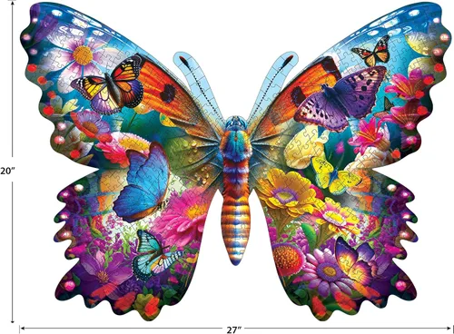 Vista 2 de RoseArt - Gran forma - Hermosa mariposa - Rompecabezas de 500 piezas para adultos