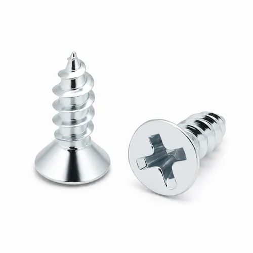 Vista 12 de 100 Unidades Tornillos para Madera #6 x 1" Cabeza Plana Recubiertos de Zinc Cabeza Phillips (BCP4) Phillips Drive, rosca profunda con punta fina