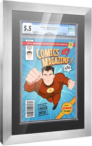 Vista 102 de Poster Palooza Marco de cómics con paspartú para 1 cómic de grado CGC, CBCS o PGX, marco de cómic de bronce para cómic de 8.125 x 13 pulgadas
