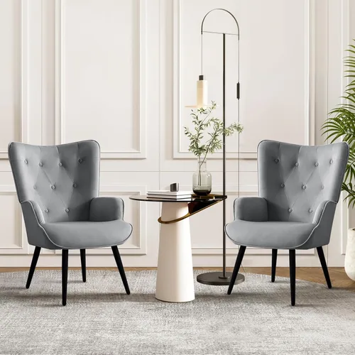 Vista 12 de Furnimart Silla de Acento de Piel Sintética Blanca Estilo Mediados de Siglo Moderno, Sillas para Sala de Estar; Cómodo Sillón de Descanso