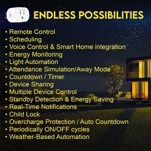 Vista 3 de Enchufe inteligente, enchufes inteligentes WiFi compatibles con Alexa y Google Home, toma WiFi inteligente con control remoto y función