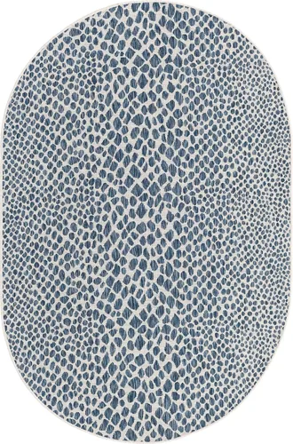 Vista 75 de Unique Loom Outdoor Collection Alfombra de área - Ciudad del Cabo (2' 2' x 3' 1' Rectángulo, Azul/Oliva)