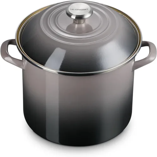 Vista 9 de Le Creuset - Olla tradicional esmaltada en acero, 12 cuartos de galón, Oliva con pomos de acero inoxidable