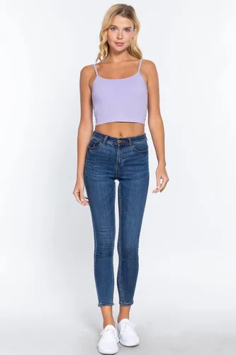 Vista 2 de OA - Brasier de algodón básico para mujer, con relleno y hombros abiertos, sin mangas