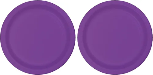 Vista 3 de Creative Converting Plato de almuerzo desechable de amatista, suministros para fiestas, 7 pulgadas, 20