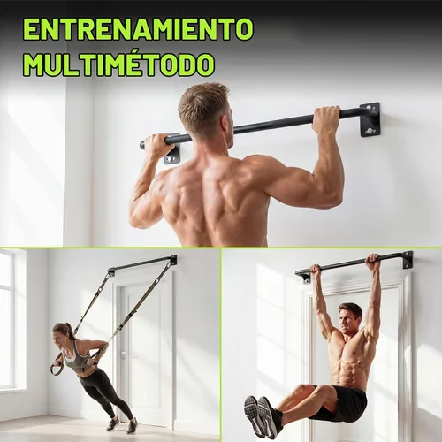 Vista 5 de HANDBODE Wall Mounted Pull Up Bar for Doorway, 52''/36'' Chin Up Bar