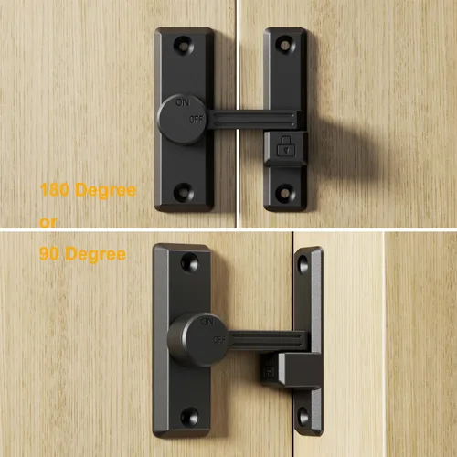 Vista 2 de ETEKJOY Cerradura de cierre abatible de 90/180 grados de apertura izquierda/derecha deslizante/oscilante para puerta de seguridad del hogar
