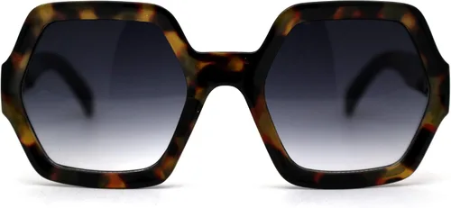 Vista 2 de Gafas de sol retro plásticas del hexágono para mujer