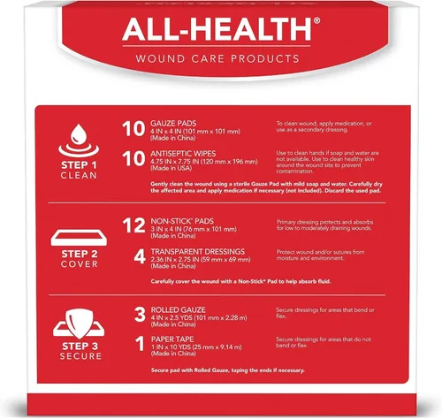 Vista 8 de All Health Kit de cuidado de heridas y suministros de primeros auxilios, 40 piezas para heridas de tamaño pequeño a mediano, uso profesional