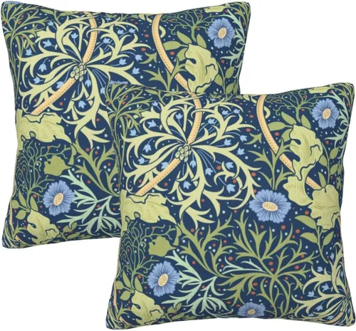 Vista 14 de Juego de 2 fundas de almohada de árbol de bosque natural, fundas de almohada de algodón de 16 x 16 pulgadas, fundas de almohada de algodón