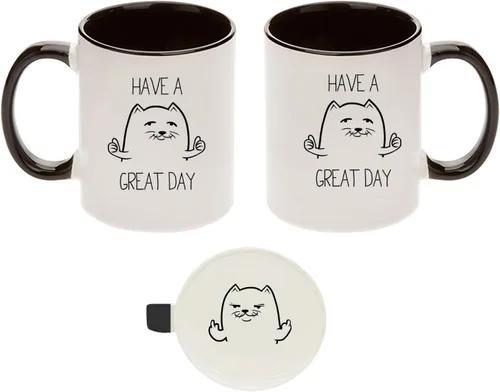 Vista 7 de Funny Guy Mugs Calm You Shall Keep And Carry On You Must - Taza de café de cerámica de 11 onzas, taza de café divertida ideal para mujeres