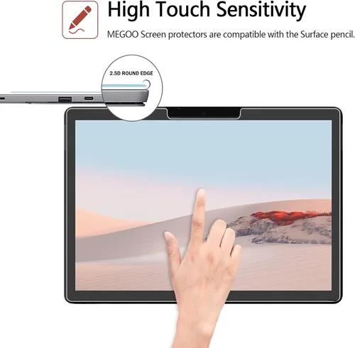 Vista 3 de Megoo WriteGlass - Protector de pantalla de vidrio mate para Microsoft Surface Go 4/3/2/1 de 10.5 pulgadas, paquete de 2, antirreflejos, sensación