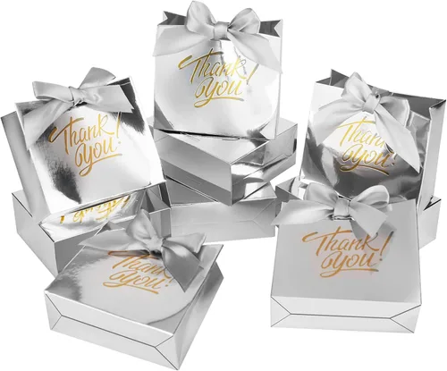 Vista 9 de KPOSIYA Bolsas de regalo pequeñas, paquete de 50 bolsas pequeñas de agradecimiento de 4.5 x 1.8 x 3.9 pulgadas, bolsa de regalo para fiesta, cajas