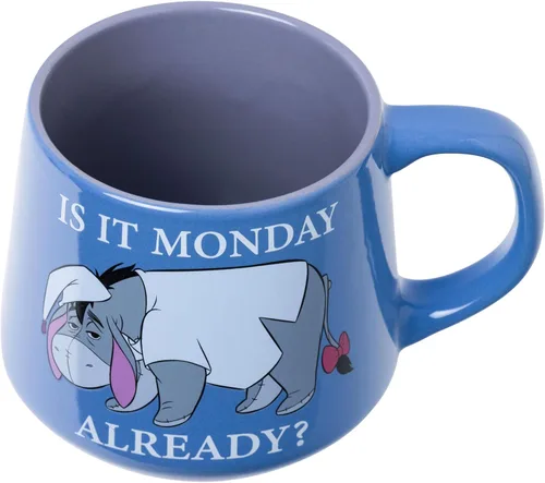 Vista 3 de Silver Buffalo Disney Winnie the Pooh Is It Monday Already With Eeyore - Taza de cerámica cónica, 18 onzas