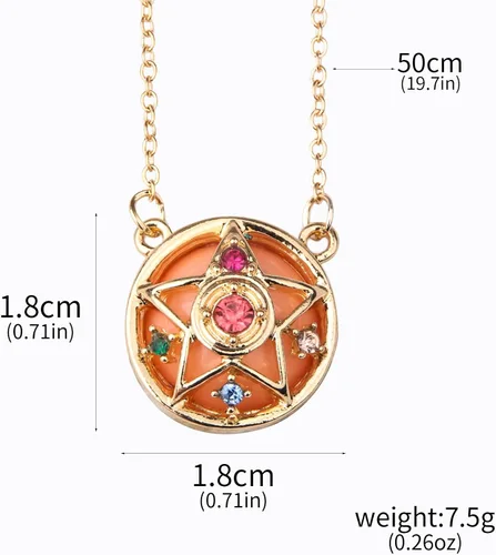 Vista 5 de POYAMUSE Collar con colgante de estrella guardiana de anime para mujer, joyería de cosplay