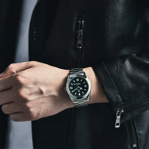 Vista 3 de CEYADG BANYAR - Reloj de pulsera analógico para hombre, mecánico y automático, con pulsera de acero inoxidable